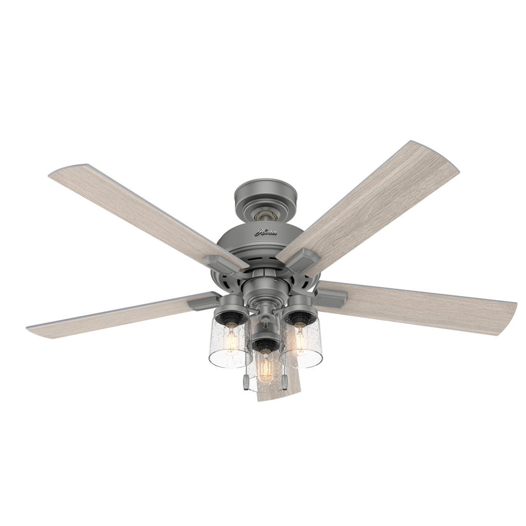 52" Hartland 5 - Blade Standard Ceiling Fan with Pull Chain and Light Kit Included Hunter Fan 