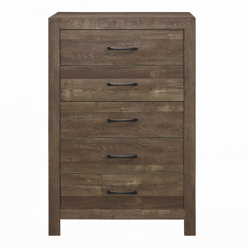 Commode de rangement à 5 tiroirs, Brun rustique