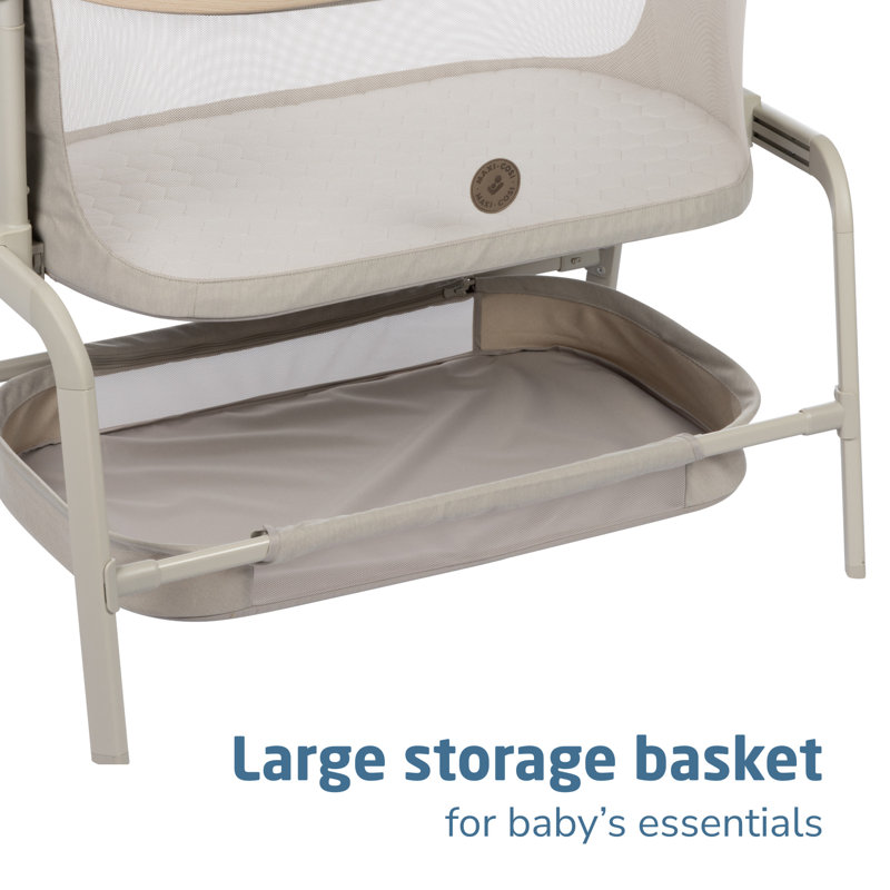 Iora Bedside Crib with Mattress, Beige