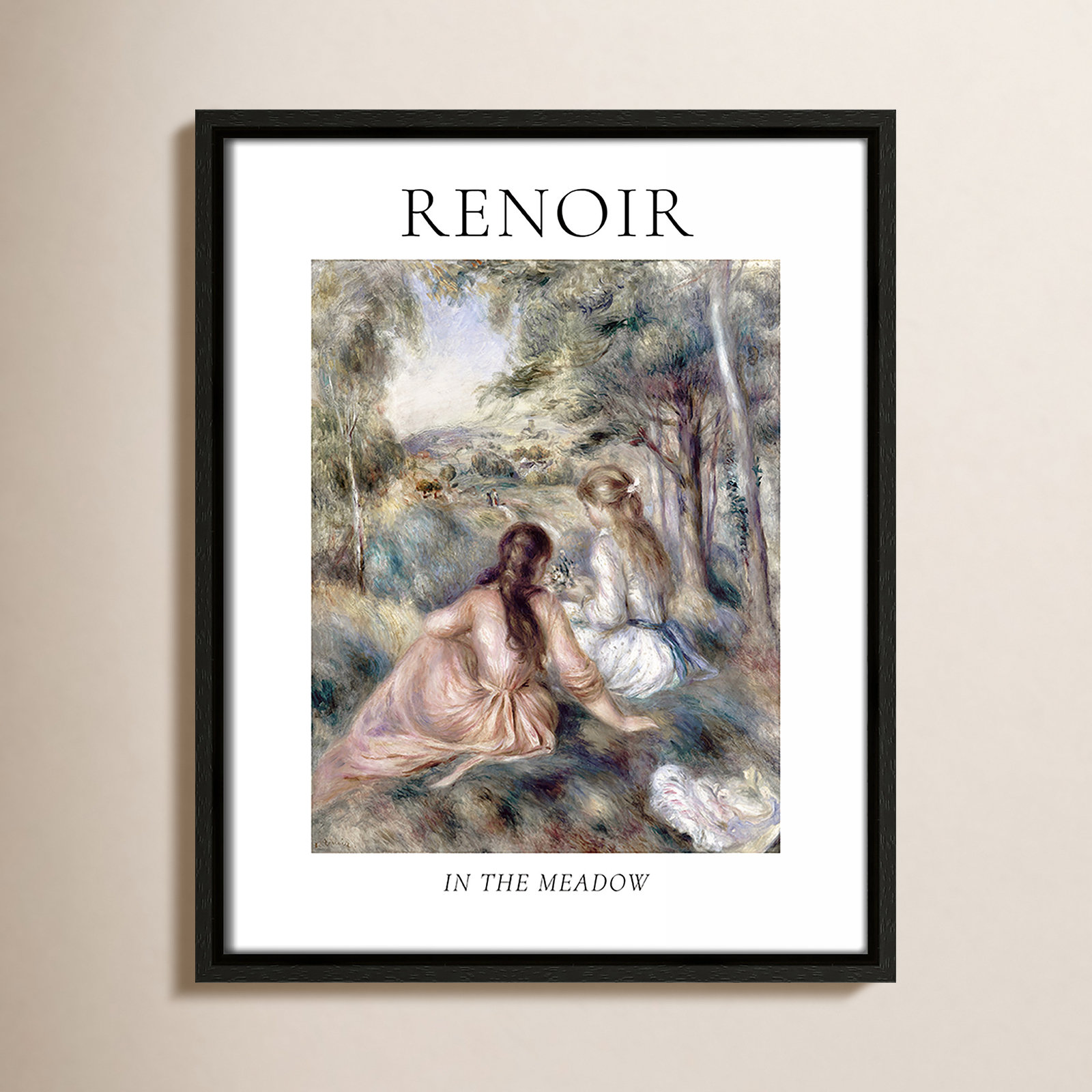 Old Masters Collection "In the Meadow" Print, No, 15.5" H x 12.5" W x 2" D, Gold Floater Frame