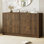 Commode cannelée pour chambre à coucher avec 6 tiroirs, commode moderne de 55,1 po de largeur avec poignée en métal