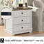 Tables de bout Beattie à 3 tiroirs avec rangement et prises intégrées, table d'appoint pour salon, chambre à coucher, bureau-707796326