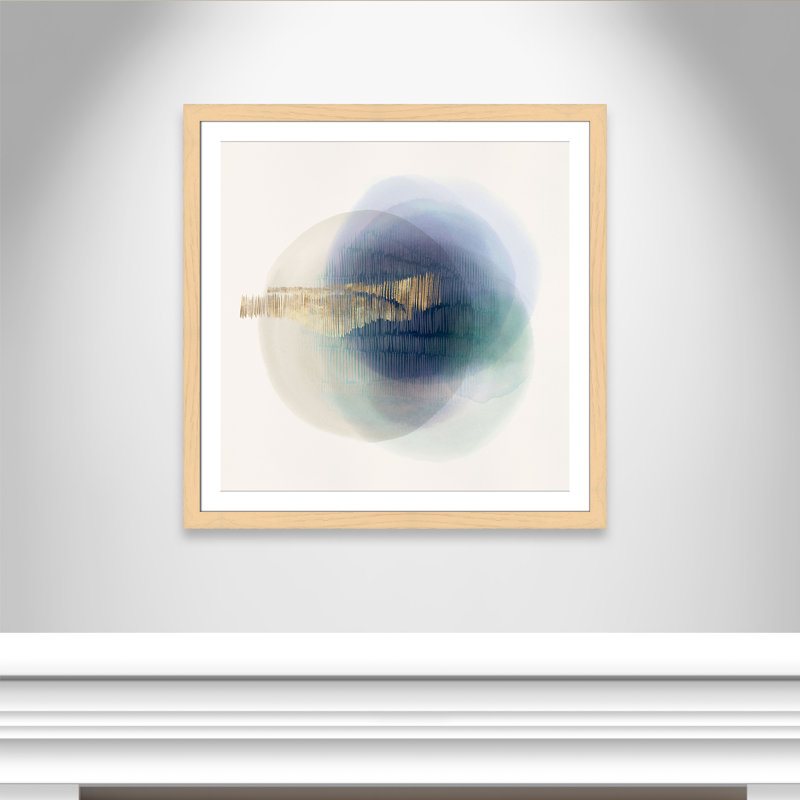 Imprimé translucide bleu II par Casa Fine Arts, Encadré naturel, H 37,5 po x l 37,5 po