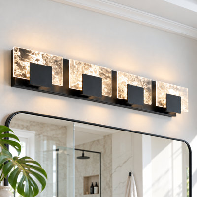 Applique murale à DEL à 4 lumières dimmables de 33,5 pouces, style moderne pour salle de bain