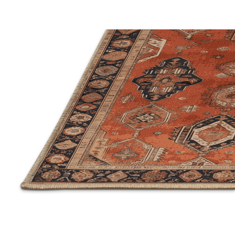 Tapis brun lavable à la machine, Carré 7 pi