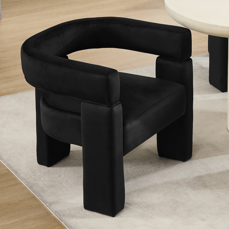 Chaise rembourrée Modern, Black Velvet