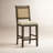Wood Cane Back Counter Height Stools With Upholstered Seat-1329538113