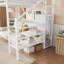 Structure de lit mezzanine en métal avec garde-robe, tablettes de rangement-1695504411