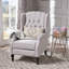 Fauteuil inclinable en tissu capitonné gris clair