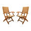 Chaise de patio pliante en teck avec coussins Cull