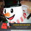 Bonhomme de neige gonflable de Noël suspendu - Tissu Ip44 résistant aux intempéries, souffleur inclus, ancrage facile (ventouses)