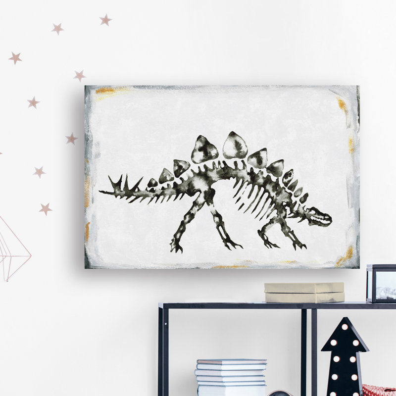 Reproduction de fossile de dinosaure sur toile tendue, H 30 po x l 45 po x P 1,5 po