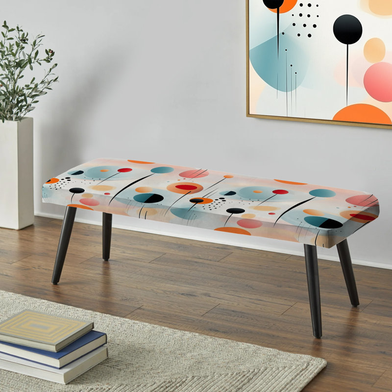 Pastel Abstraction - Banc rembourré géométrique noir