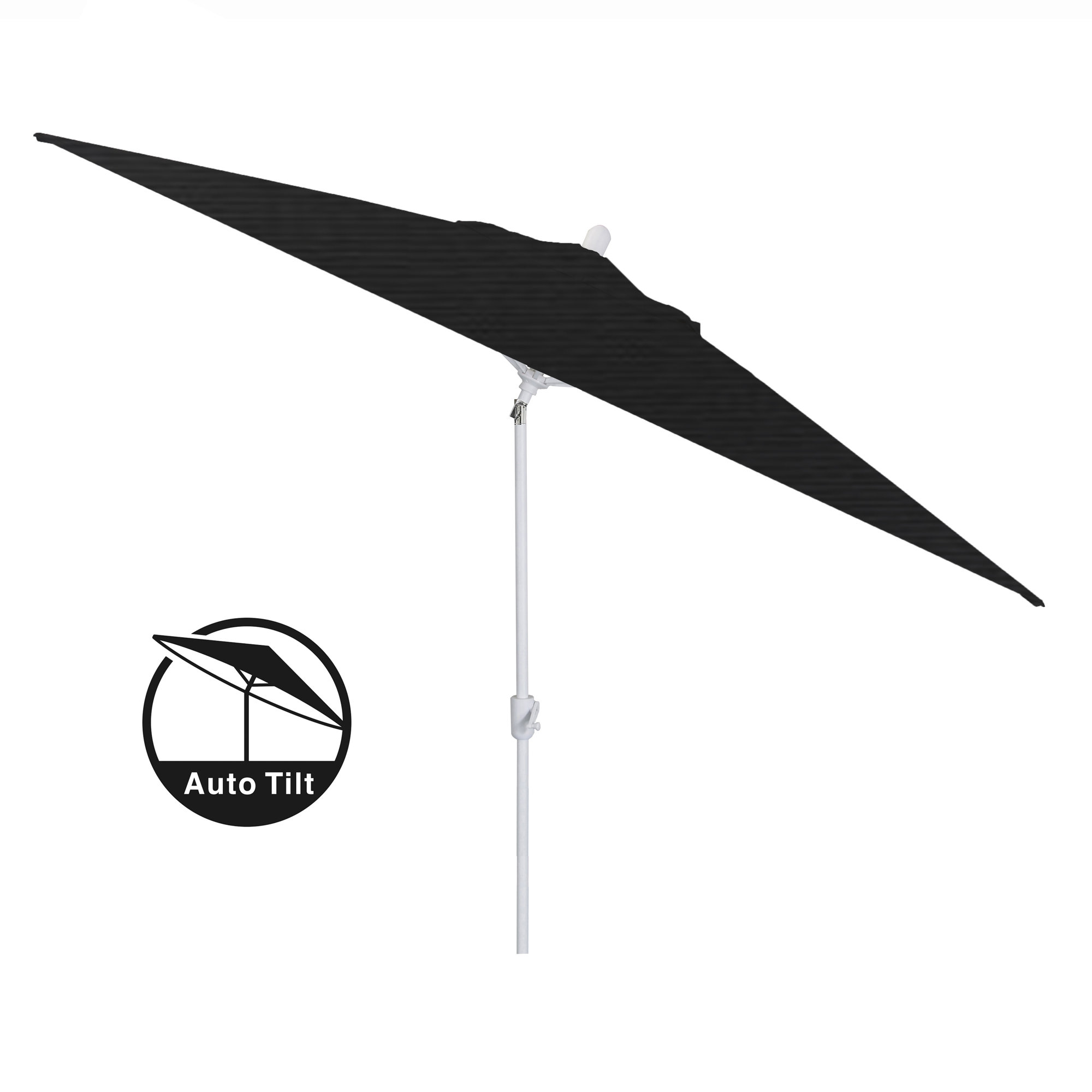 Olivier 116.7'' Outdoor Umbrella, White Sand, Canvas Black Sunbrella® Canvas