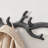 Dark Brown Cast Iron Birds On Tree Branch Decorative Wall Sculpture Utility Hook Unit With 4 Hooks