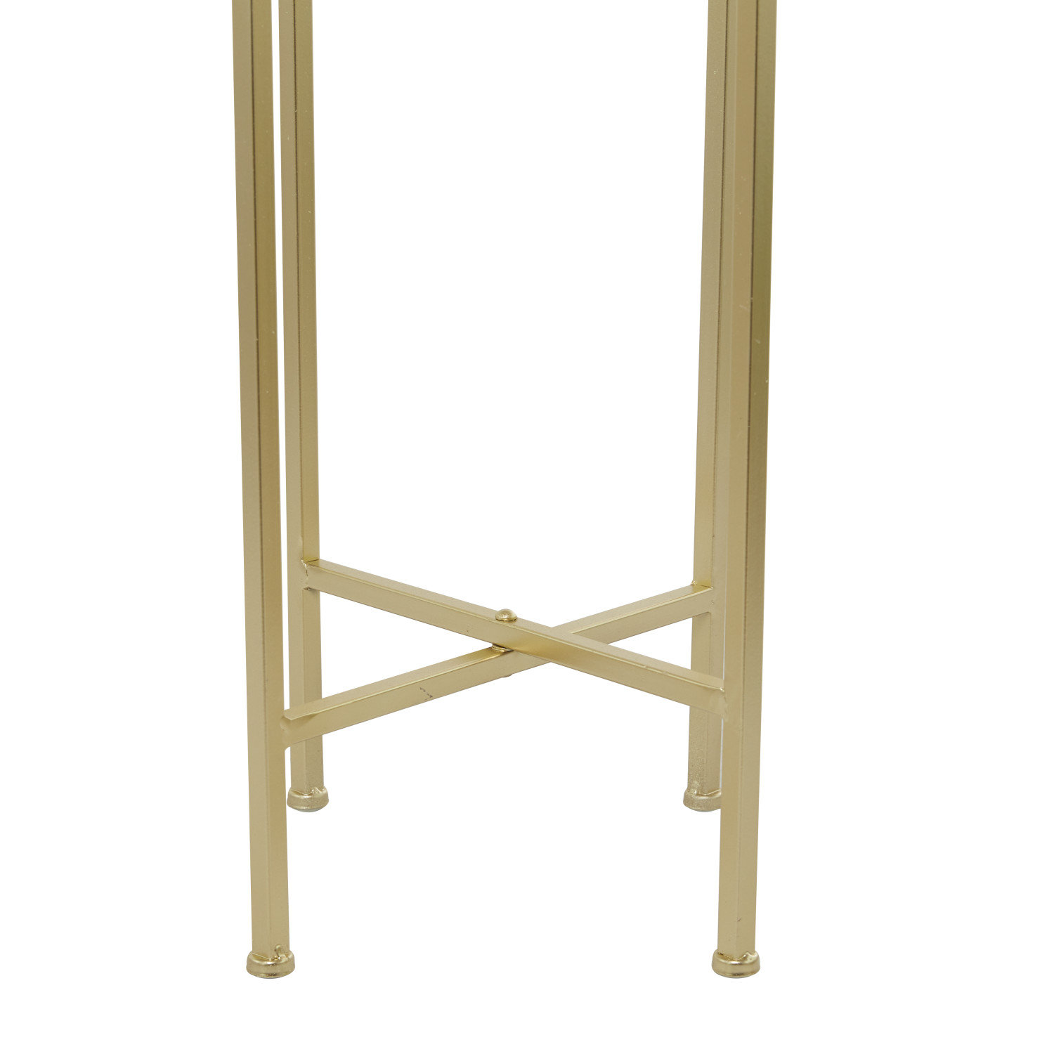 Metal Pot Planter, Gold, 35.5" H x 13" W x 13" D