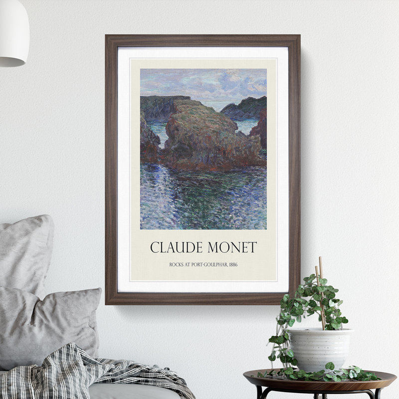 Rocks at Port Goulphar by Claude Monet - Picture Frame Graphic Art, 65cm H x 48cm W x 2cm D