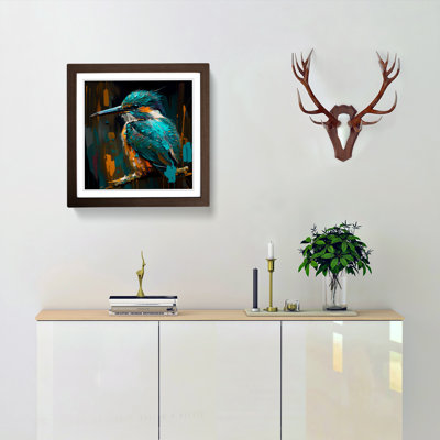 Kingfisher Palette Knife - Framed Print