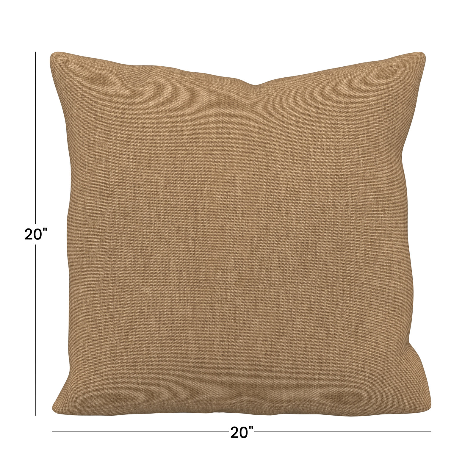 Sunbrella® Throw Pillow, Square 20", Canvas Heather Beige Sunbrella® Canvas