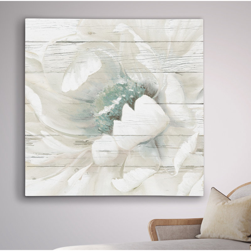 " Weathered White II ", 16" H x 16" W x 1.5" D, Wrapped Canvas