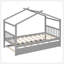 Lit simple en bois avec lit gigogne simple - gris-539685138