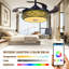 Ventilateur de plafond intelligent Bluetooth RVB avec lumière et télécommande-1334490966