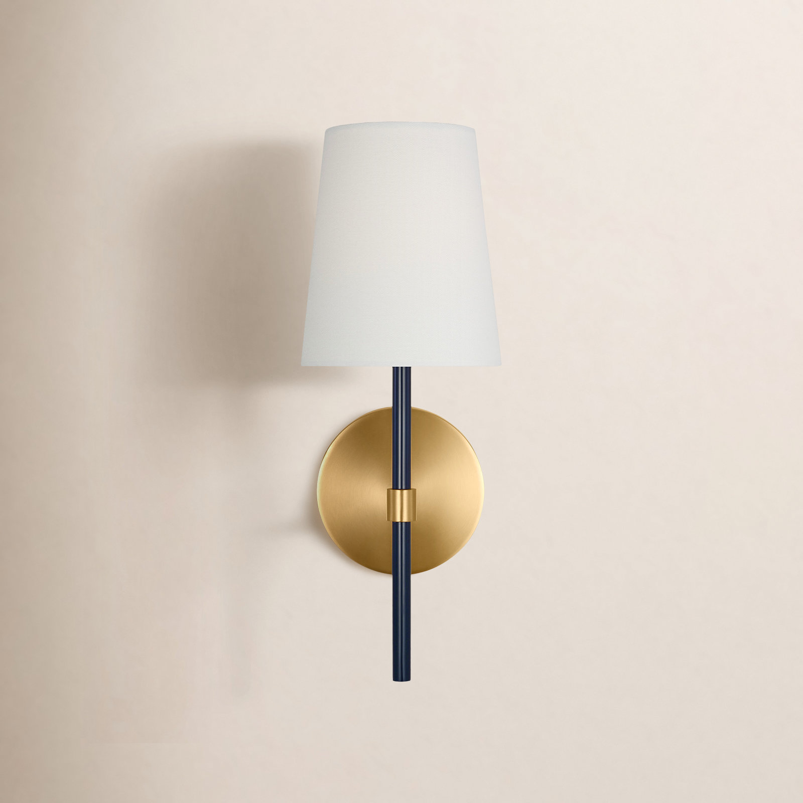 Single Light Dimmable Armed Sconce, Burnished Brass NVY