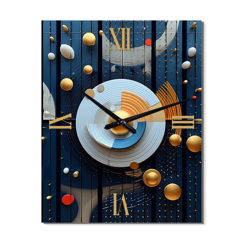 Futur minimalisme géométrie de la sensibilisation V - horloge murale géométrique moderne, H 32 po x l 16 po x P 1 po