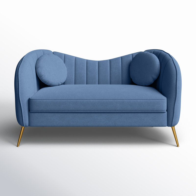 Sidwell Upholstered 64.6'' Loveseat, Navy Polyester