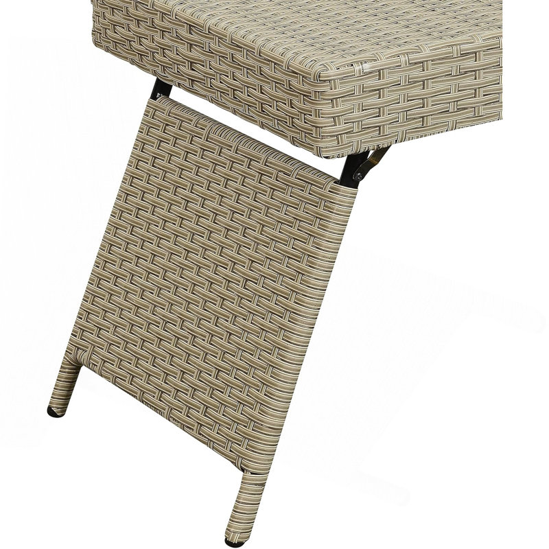 Table portative pliante en osier, gris, Gris