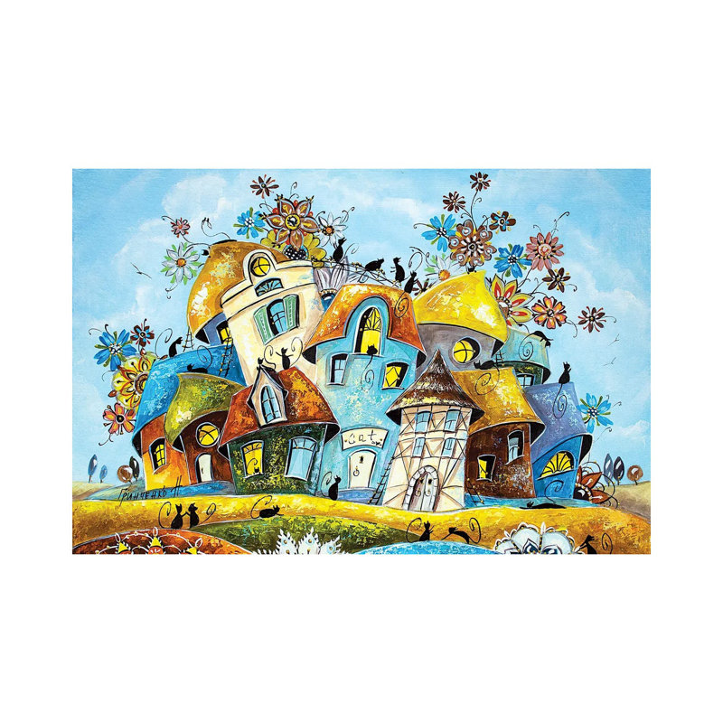 The Most Floral Cat City by Natalia Grinchenko - Wrapped Canvas Print, 66.04 cm H x 45.72 cm W
