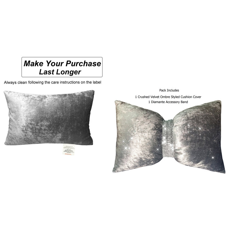 Robblee Ombre Rectangular Throw Cushion Cover, Silver Grey