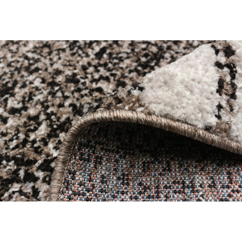 Tapis taupe / noir Whittney Earth, Tapis de couloir 2 pi 7 po x 8 pi 4 po