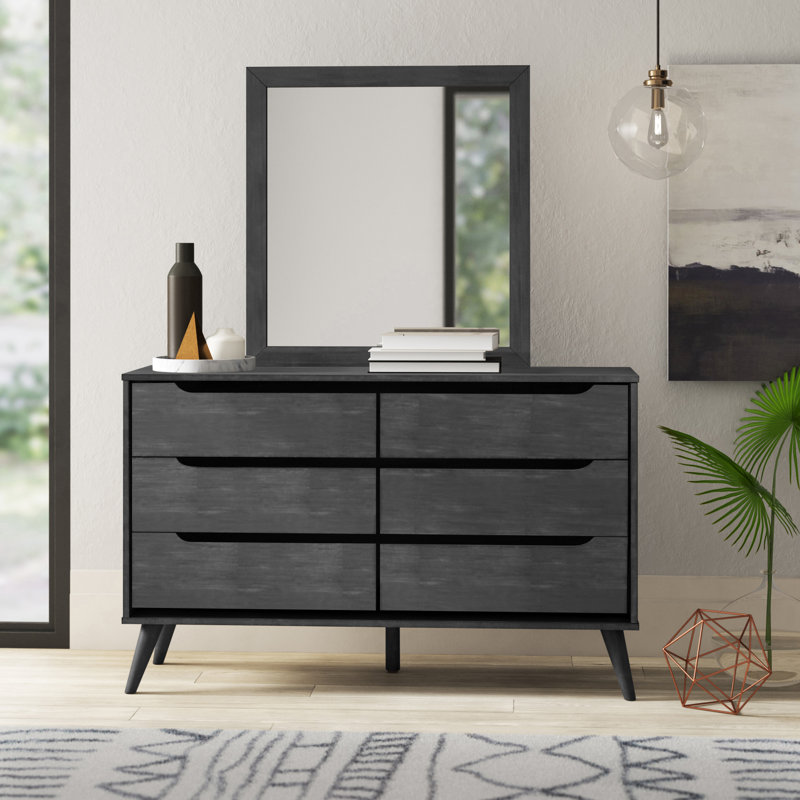Stalter 58'' W 6 - Drawer Dresser, Gray