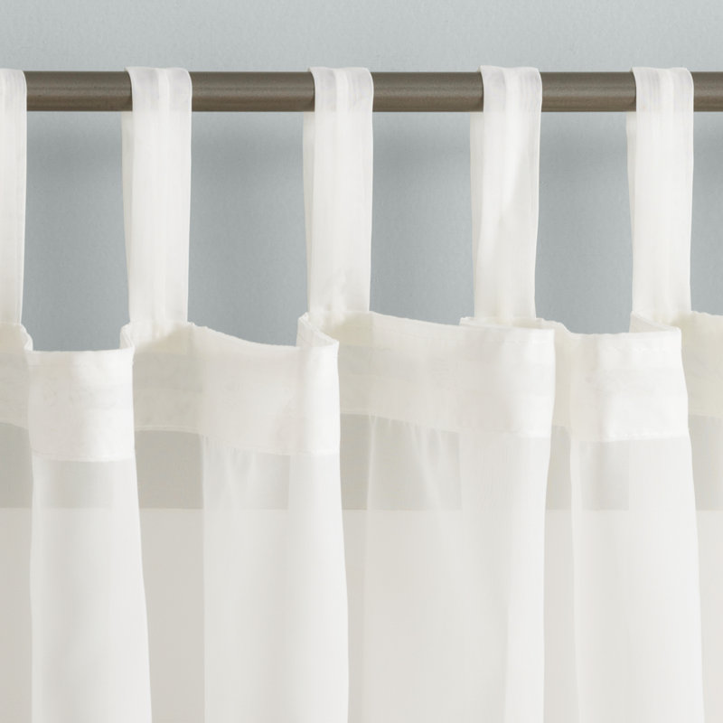 Polyester Sheer Tab Top Curtain Panel - Basics by Wayfair™, 59"W x 84"L, Eggshell