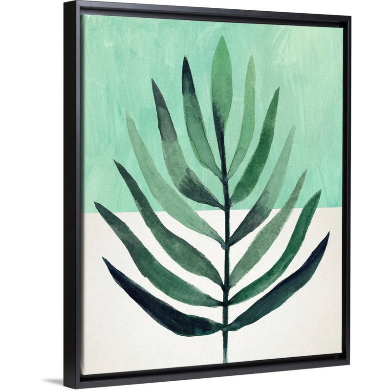 Art mural sur toile Verging Palm III, H 22 po x l 18 po, Toile encadrée noire