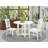 5 Piece Dining Table Set for 4 Includes a Round Kitchen Table with Dropleaf & Shelves and 4 Kitchen Dining Chairs, 42x42 Inch, Buttermilk & Cherry-386459553-386459555