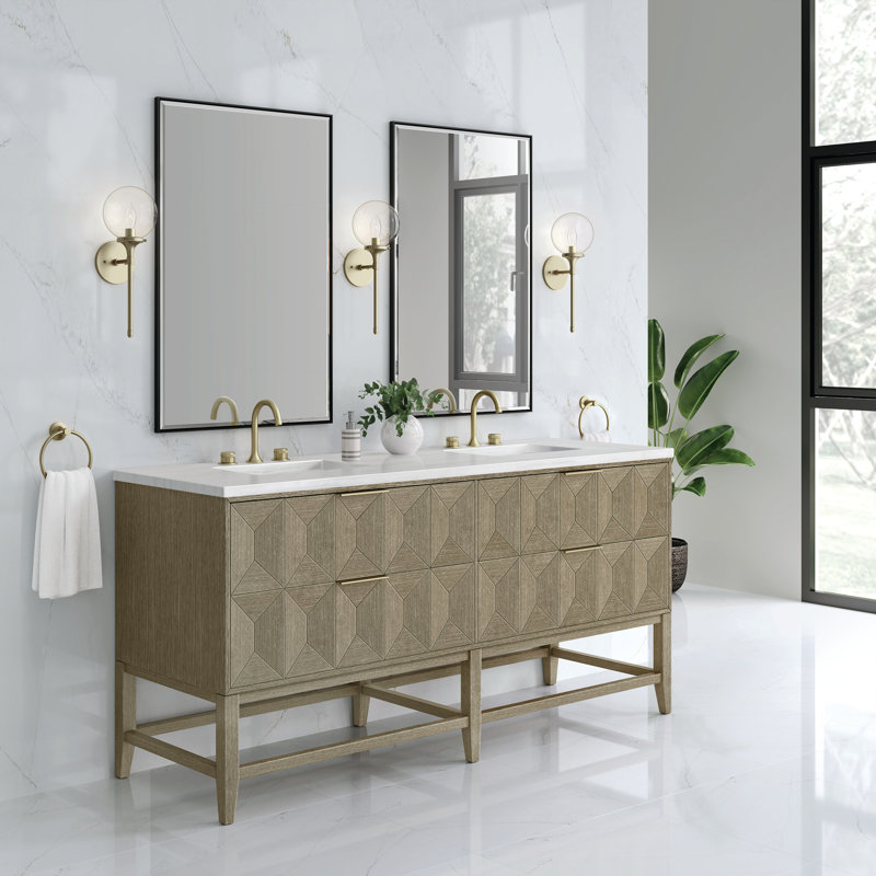 Emmeline 72'' W Double Vanity, Charcoal Soapstone, 8" Widespread