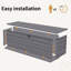 Boîte de rangement de patio extérieure en métal imperméable de 260 gallons avec bacs de rangement verrouillables pour coussins de meubles de patio, accessoires de piscine et outils de jardin gris clair
