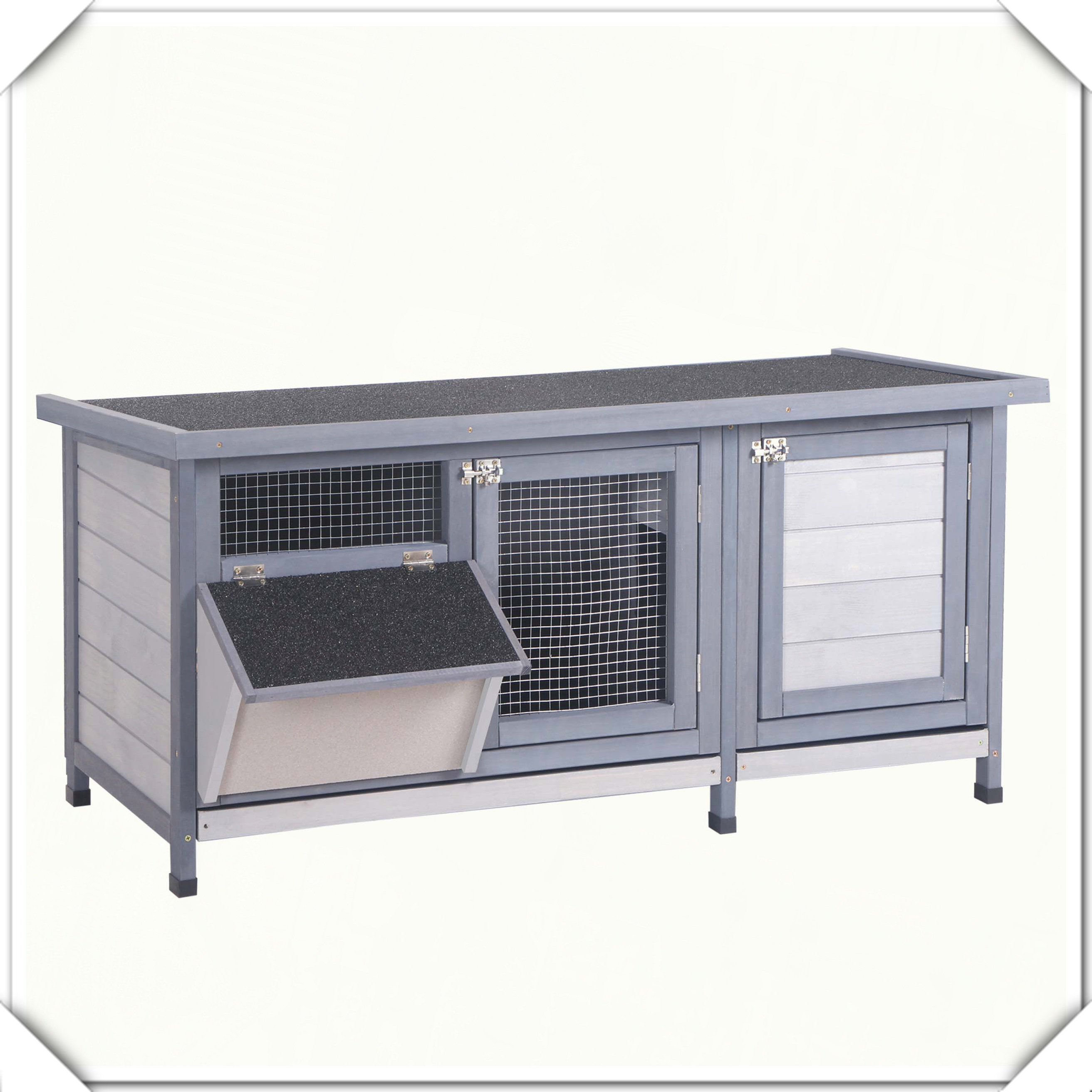 Tucker Murphy Pet™ Wooden Rabbit Hutch Cage with Waterproof Roof No ...