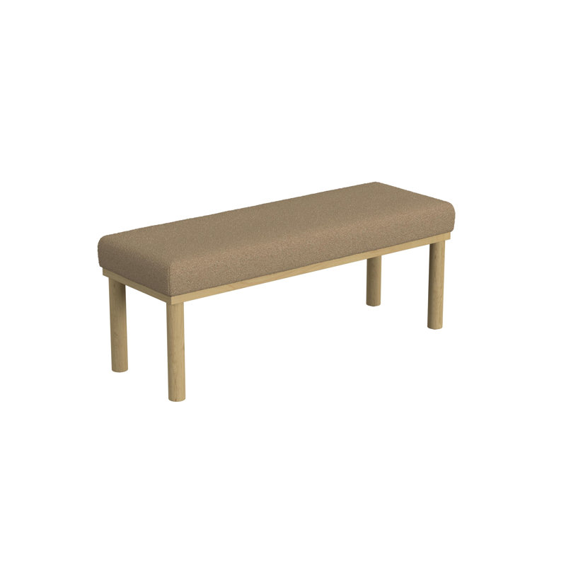 Shikera Upholstered Bench, Brown Boucle