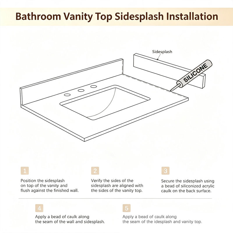 Meuble-lavabo 21 pouces, Éclaboussure latérale de 21 po