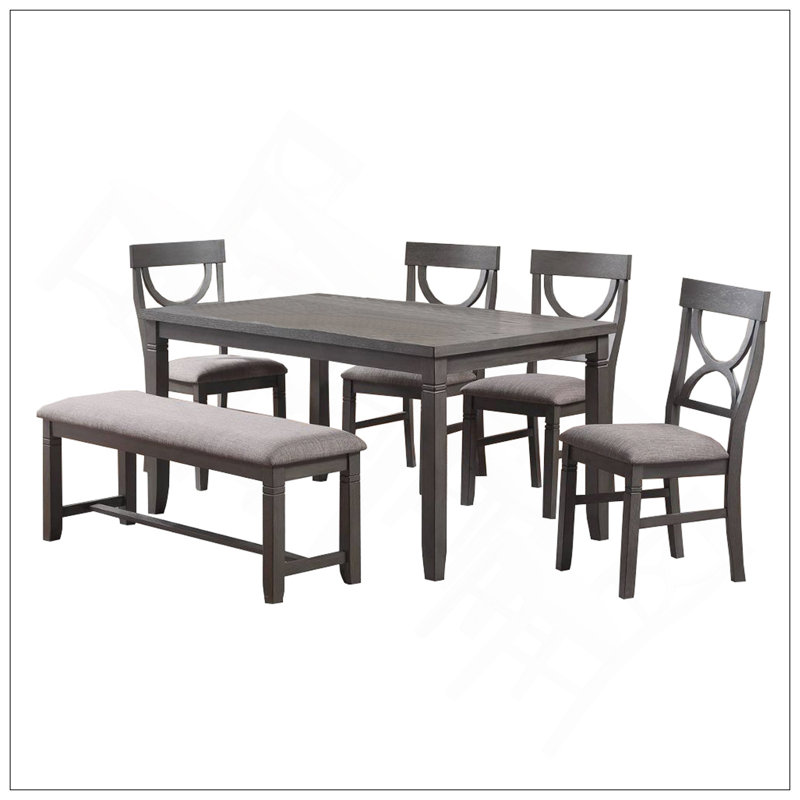 Dasher 6 Piece Dining Set, Gray