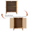 Buffet 34,5 po avec pieds en bois massif et 2 tablettes réglables avec grain de bois naturel-573996325
