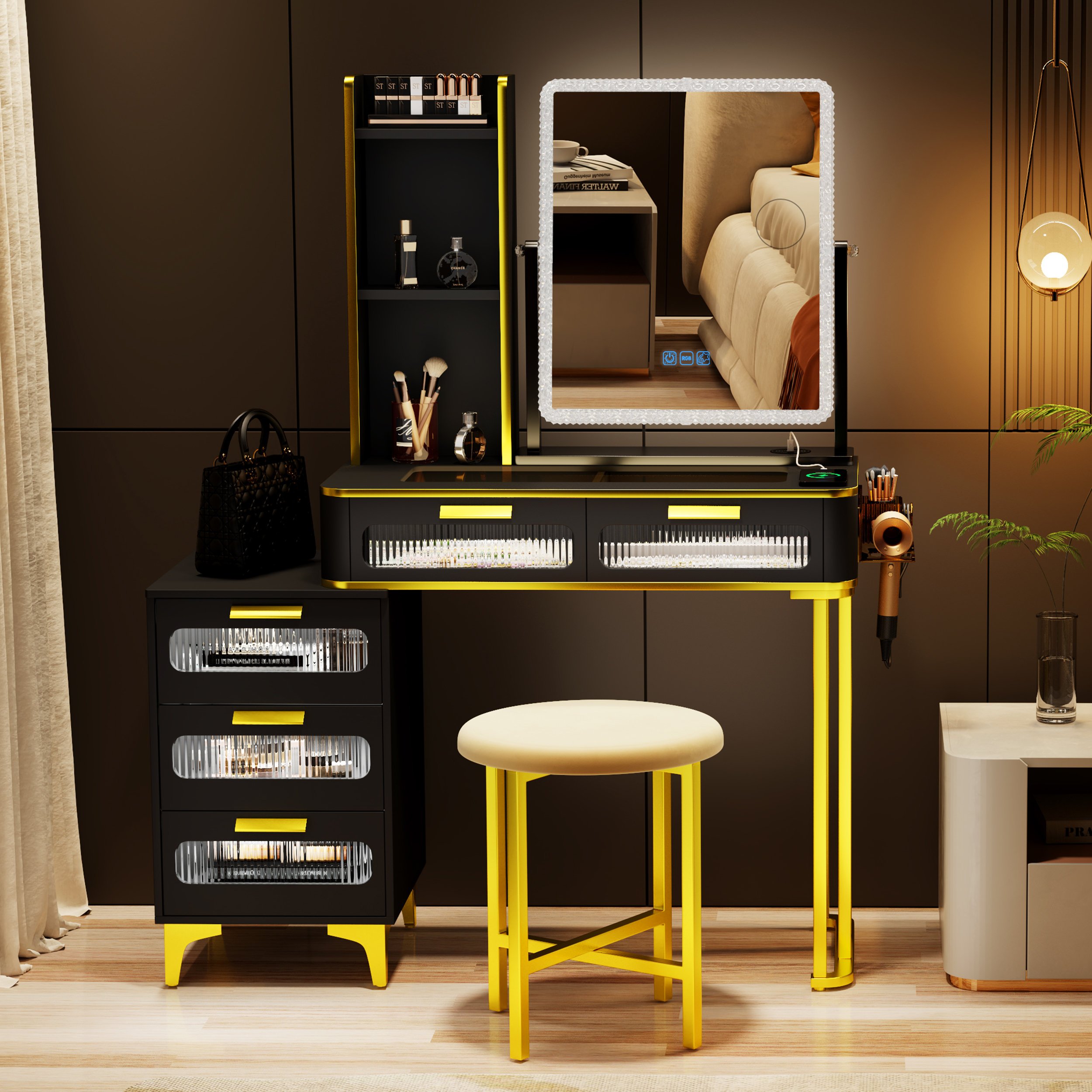 llll.02 double, gold & designer furniture