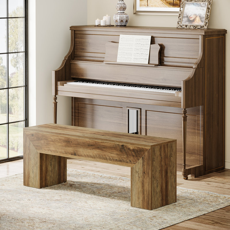 47'' Farmhouse Entryway Bench For Hallway, Brown