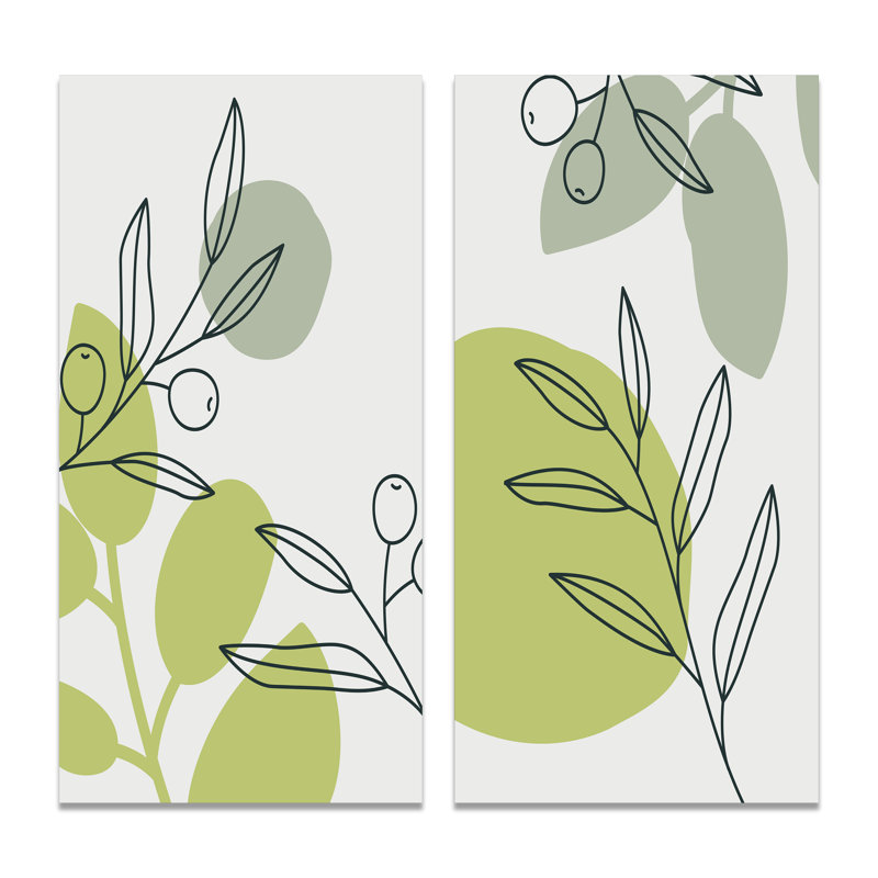 Minimalistic Creative Designs in Retro Colors III - ensemble de 2 peintures, Toile tendue, H 20 po x l 24 po x P 1 po
