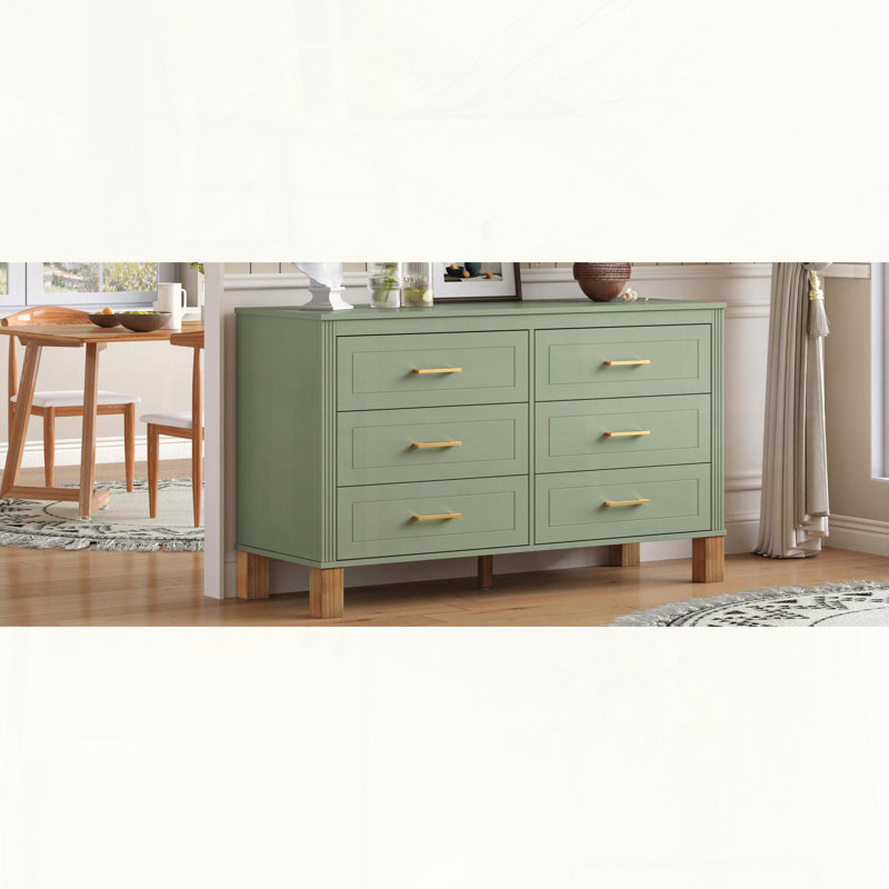 Commode double 6 tiroirs Sage Green, Sage Green