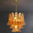 Artisanal Amber Glass Multi-Layer Pendant Light - Vintage Mid-Century Elegance With Golden Accents-1184757869-1186246828-1186246819