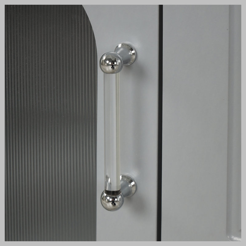 Meuble-lavabo 24 po avec lavabo, meuble-lavabo avec deux tiroirs et porte, tablette réglable, bois massif et panneau de fibres à densité moyenne, gris